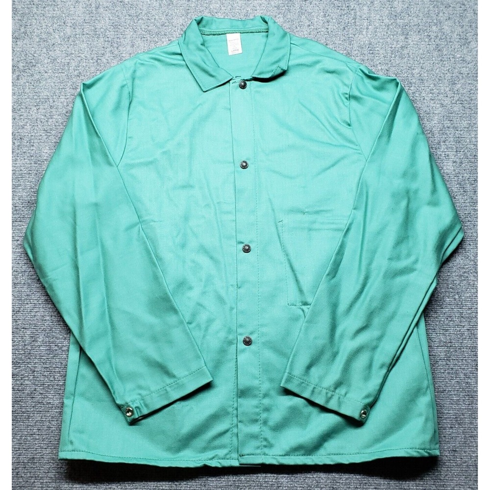 Proban Westex Jacket FR-7A FS 530 Mens Size L Green Long Sleeve Solid Button USA